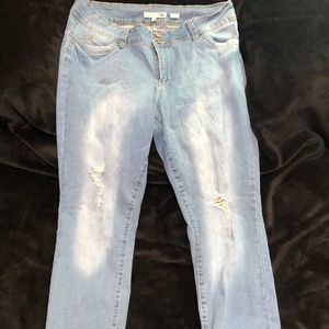 Mid Rise Distressed Jegging Jeans